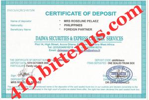 419Certificate of Deposit